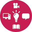 Icons representing different ways of learning